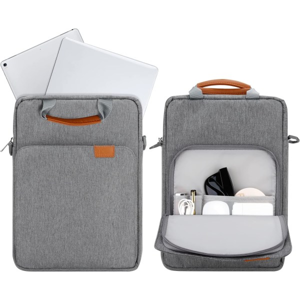 13 tommers Laptop-etui med skulderstropp og håndtak, datamaskinveske bæretaske for 13,3 Apple Macbook Air, Mac Pro med polstring