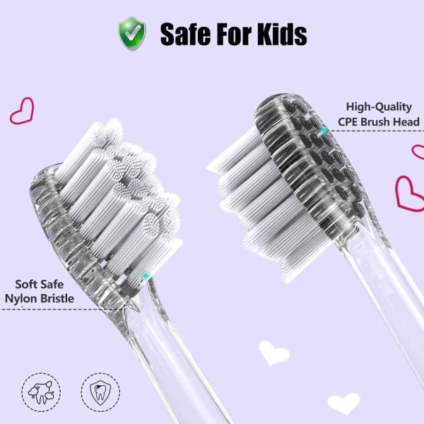 Byte av elektriska tandborsthuvuden för baby/barn (medium), 4-pack