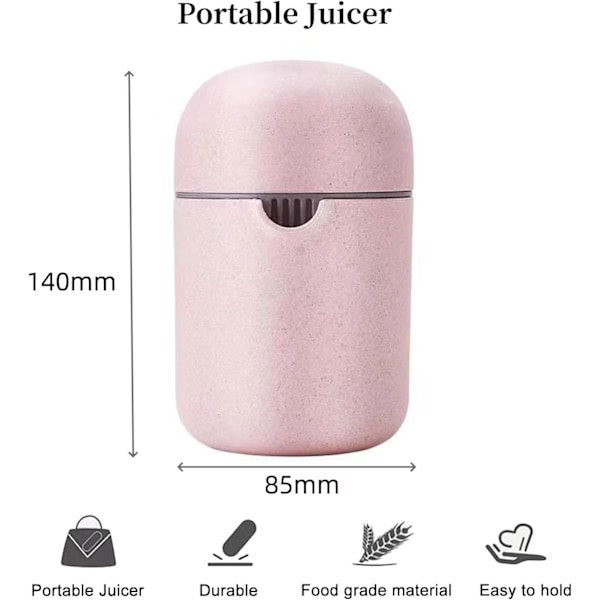 Citronpress, Portabel Apelsinjuicepress Limepress med Två Användningssätt, Manuell Citrus Citronjuicepresskopp för Olika Frukter (Rosa) Pink