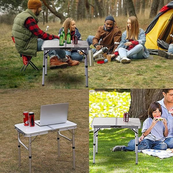 Fällbar och aluminium campingbord - Hopfällbart picknickbord för inomhus och utomhus