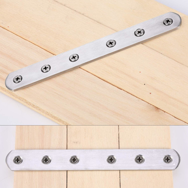 4 stk. rustfrit stål samlingsben, flade lige fastgørelsesbeslag metalplader flade hjørnebeslag, møbelreparationsplade (156x20x3mm)