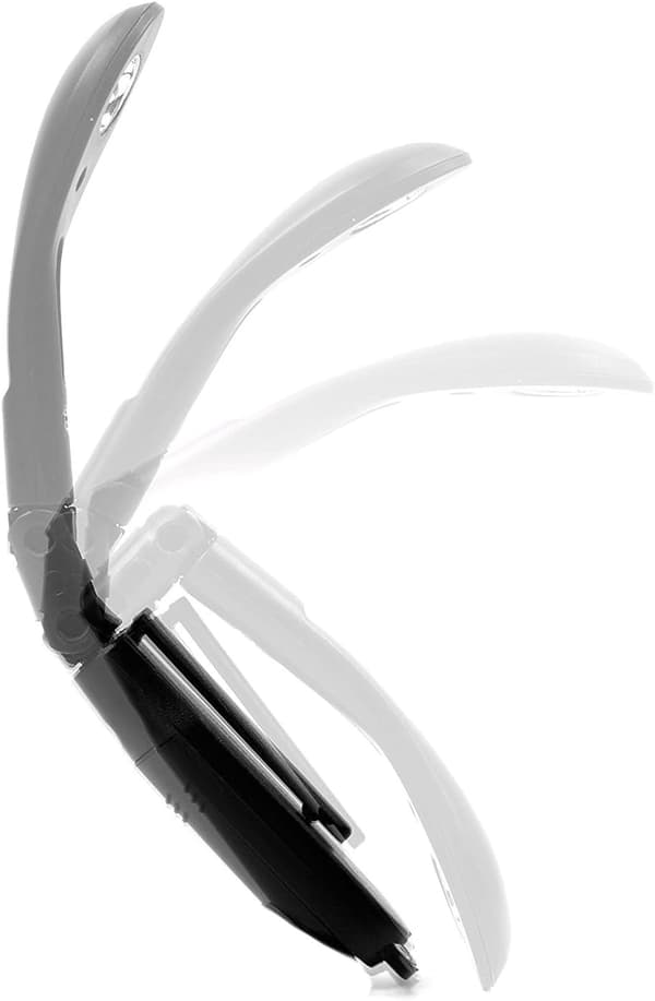 Justerbar klipsbar bokleselampe med sammenleggbart batteri (svart)