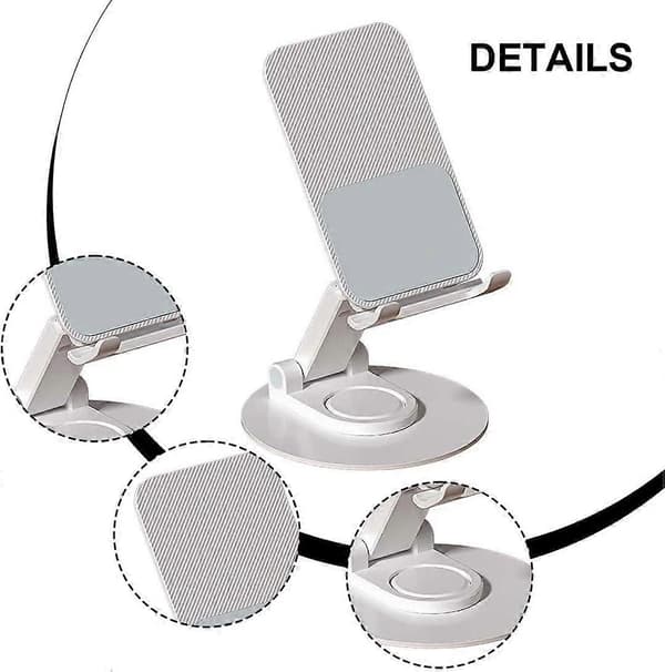 Justerbar Telefonholder Bordstativ - Foldbart Dockstativ til iPhone 15 Pro Max Plus, 14/13/12/11 Pro Max Plus Mini, XS XR X 8 7