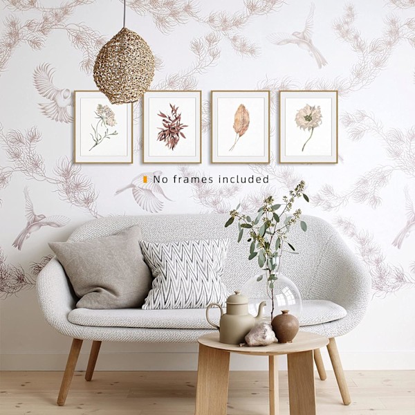 Växtposter Boho Art Botaniska Tryck Väggdekor, 8x10 Oinramad Poster Canvas Tryck Dekoration Set om 4, för Vardagsrum
