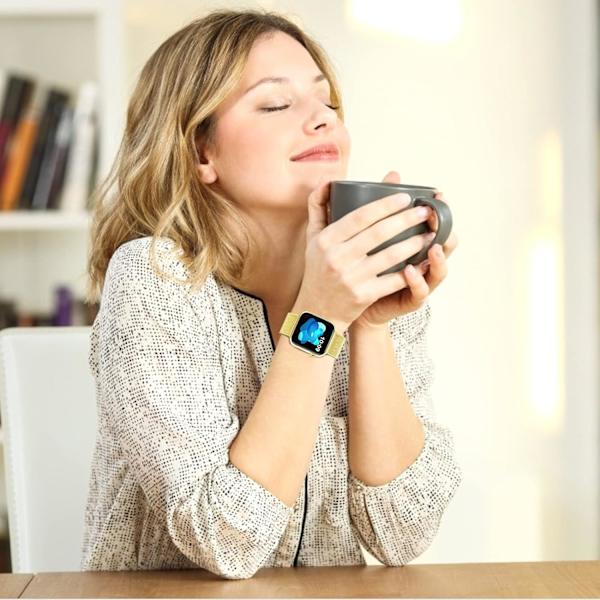 Metal rustfrit stålrem kompatibel med Apple Watch-remme, justerbar rem magnetisk armbånd til iWatch Series 7 6 5 4 3 2 1 SE unisex Gold 38/40/41 mm
