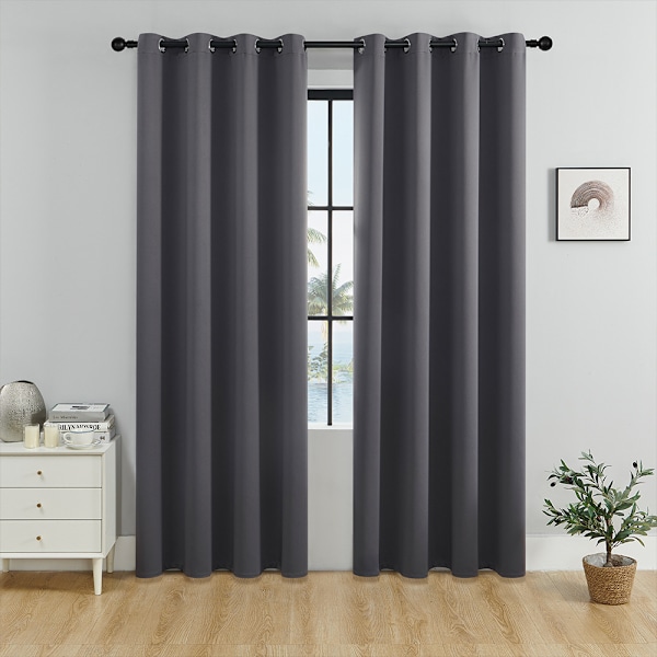 Mörkläggningsgardin för sovrum 1 styck 140x244 CM Termiska gardiner, Isolering Vardagsrumsgardiner, med öljetter grey