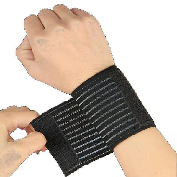 Elastiskt Andningsbart Vriststöd Kompressions Knä Armbåge Handled Vrist Handstöd Wrap Sportbandage Rem med Krok