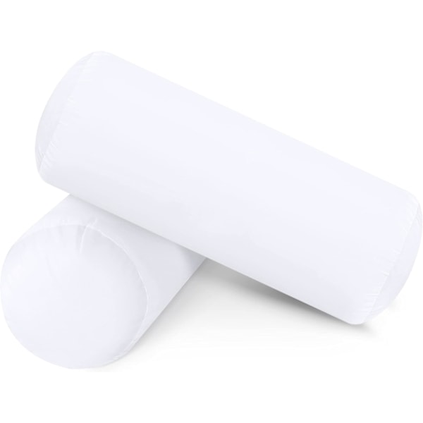 Pillow Roll (2-pack), 15 x 40 cm (6” x 16”) Stödkudde, Hollowfibre Bolster Kudde (Vit)