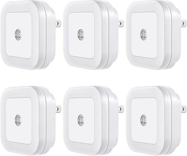 LED-nattlampa, plugin [6-pack] Super Smart Dusk to Dawn Sensor, Cool White Cool White 2.1"D x 0.9"W x 2.1"H