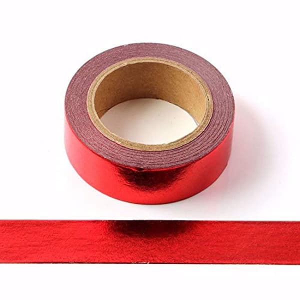 Solid Folie Washi Tejp Dekorativ Självhäftande Maskeringstejp 15mm x 10 Meter