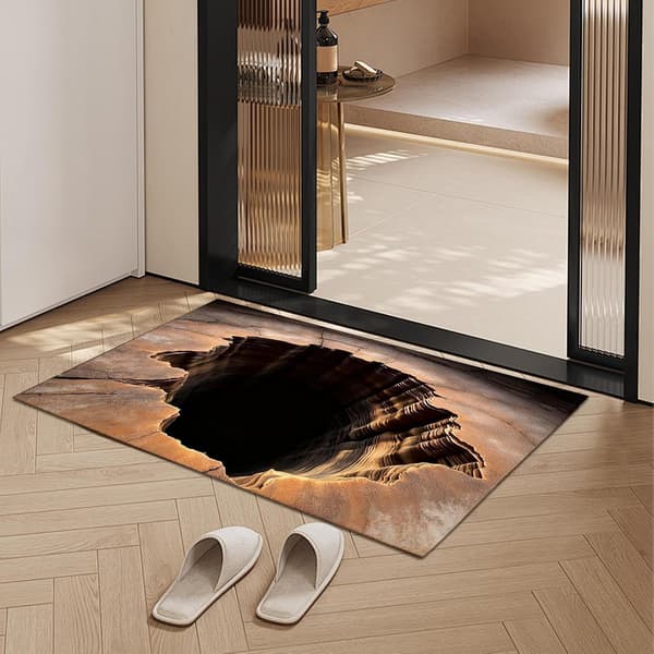 1 stk 3D optisk illusjonsmatte - 3D Trompe l'oeil-matte med hull, 50x80cm