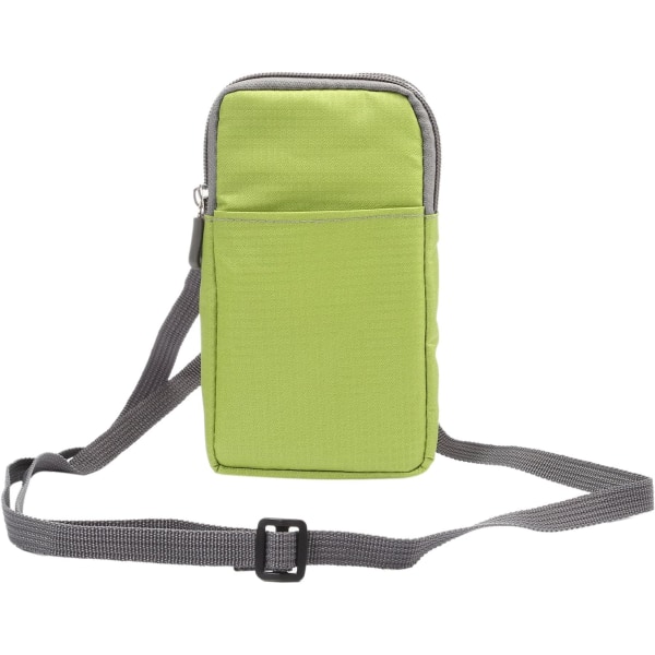 Mobiltelefon midjebältesväska, Crossbody mobiltelefonväska, axelremsväska i nylon för utomhusbruk, med karbinhake med bältesögla green 10*18*3.5 CM