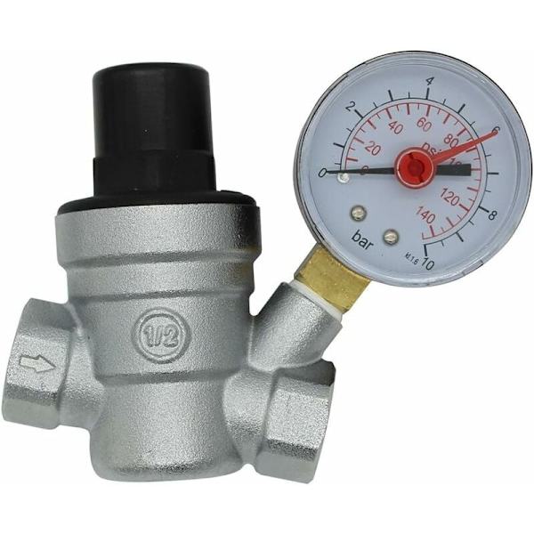 DN15 vandtryksreducerende vandtryksregulator med trykmåler 1/2 tomme (DN15)