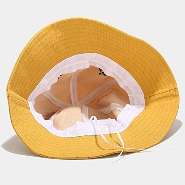 Voksenhat, tie dye hat, fiskerhat til strand og festival, hat omkreds 56-58cm yellow