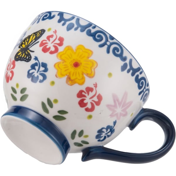Håndmalet 440 ml Porcelæns Keramikkrus Håndlavet Nyhedskop (Sommerfugl)