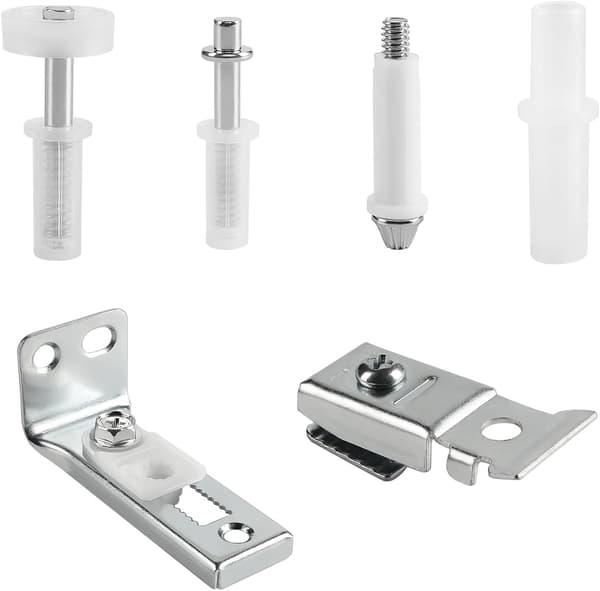 6-delt reparationssæt til foldedøre med 0,95 cm tapper, 2,2 cm til 2,5 cm styrehjul og foldedørbeslag