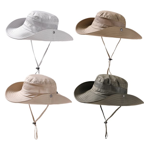 Kvinners Solhatt Utendørs Sommer Turskjorte Dame Beskyttelseshette, Foldbar Khaki 56-60cm