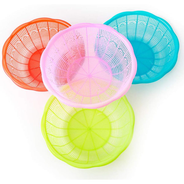 5 stk Plast Ris Kurv Multifunksjonell Frukt Grønnsaker Sil Vaskekurver (Tilfeldig Farge) 9.06 x 9.06 x 3.15 inches