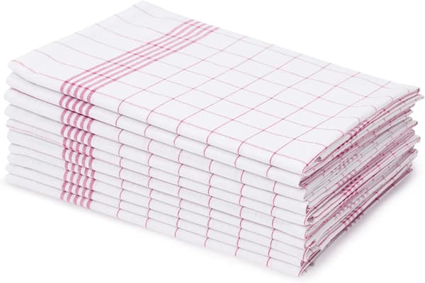10-pack kökshanddukar, bomull, 40 x 60 cm - röd