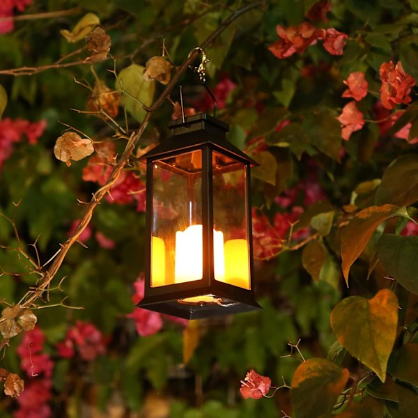 Aurinkokennokäyttöinen puutarhavalo ulkokäyttöön - 2 LED-valoa - 0,2W IP55 - 29*10cm - Kynttilänvalotehoste, koristeellinen LED-aurinkovalo