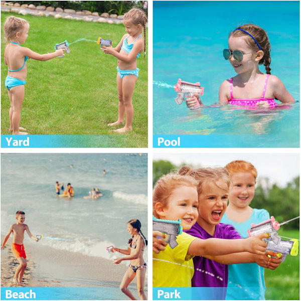 Vattenpistol leksak för barn, 4-pack vattenpistoler, vattensprutleksaker, för pool trädgård utomhus, poolleksaker