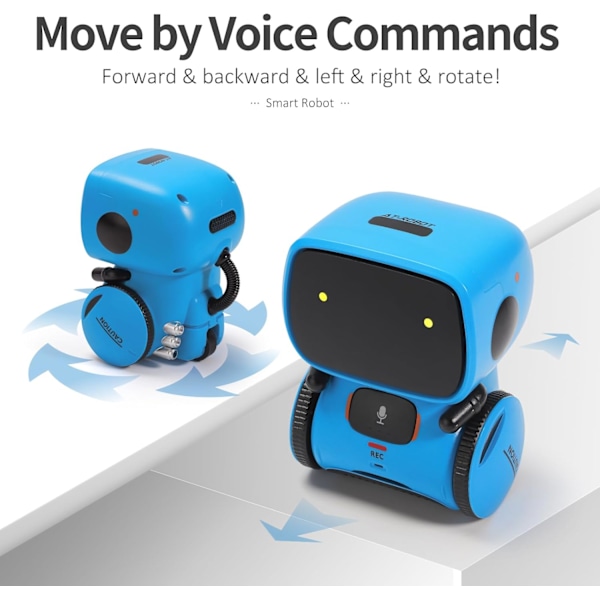 Interaktive Smarte Robotleker, Intelligente Robotleker for Barn, Jenter & Gutter Robotleker 3 År og Eldre, Stemmestyrt blue