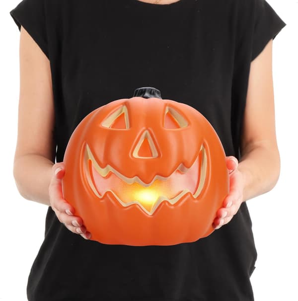 1 stk. LED-oplyste græskar er den perfekte ledsager til Halloween.