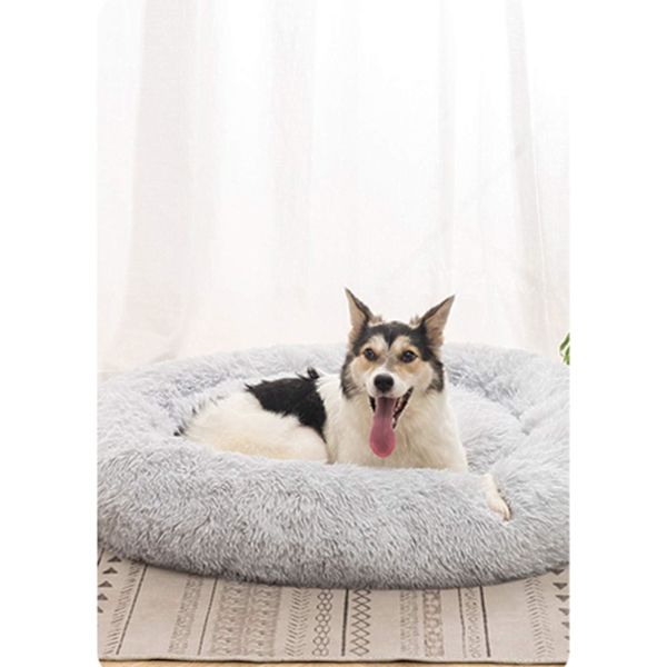 Mini Medium Sized Hund Katt Seng Selvoppvarming Høst Vinter Innendørs Snooze Sovende Koselig Kitty Teddy Kennel Light Grey 19.7”Dx7.9 H