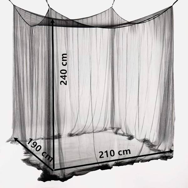 Himmel av polyester, vacker sänghimmel, stort myggnät Black