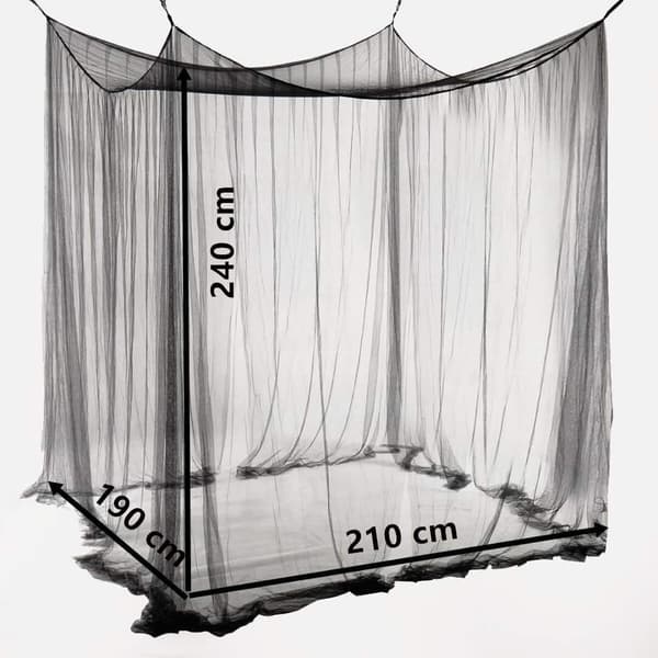 Himmel av polyester, vakker senghimmel, stort myggnett Black
