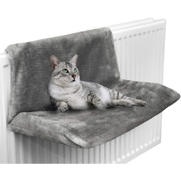 Varm och mysig elementbädd för katt och hund (Grå)