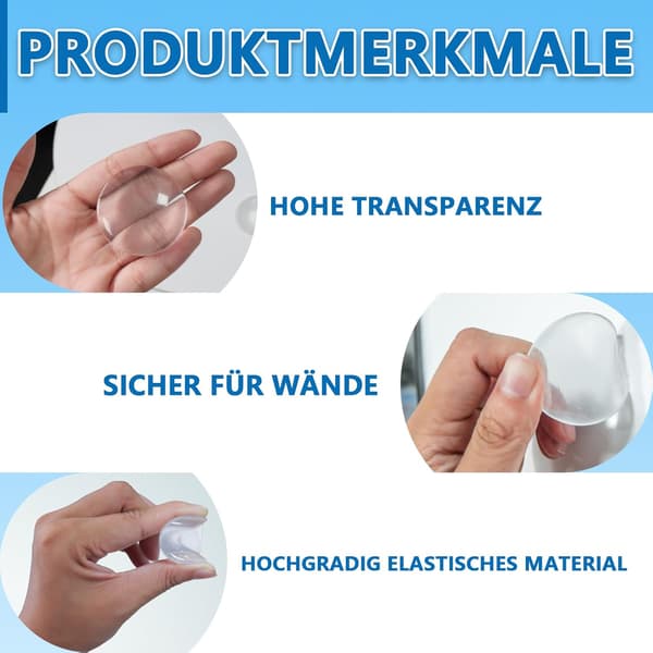 Dörrstopp vägg transparent gummi buffert väggskydd 6 st dörrbuffert