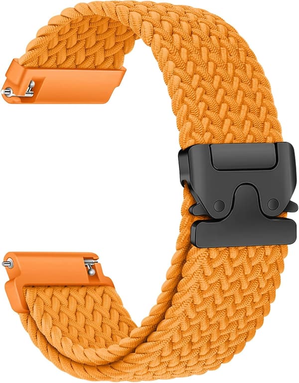 18 mm flettet nylon urrem til Garmin Venu 3S/2S, Vivoactive 4S, Forerunner 265S/255S, Quick Release rem