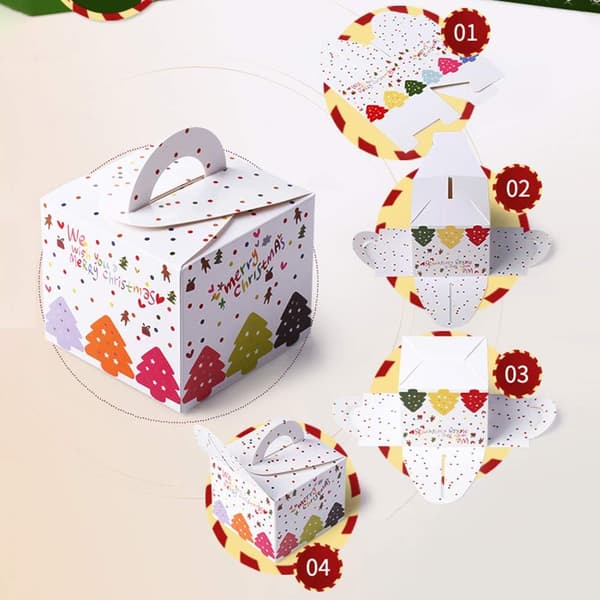 32 st Godisaskar Christmasaskar Bröllopsfavoriter, Pappersjulklapp DIY Presentkakaskar Dekorativa Godisaskar