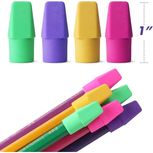 Kynänpään pyyhekumit, korkkipyhkimet, 120 pakkausta (sekoitettu väri) Multicolored 2.5cm