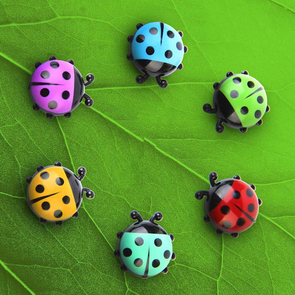 6 st Creative Plast Ladybugs Träd Kylskåpsmagneter Skrivbord (slumpmässig färg) 0.59 x 0.67 x 0.71 inches