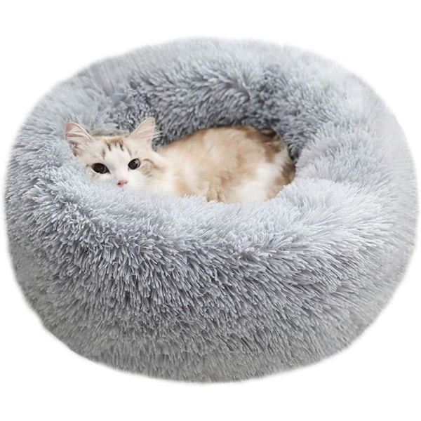 Pieni keskikokoinen koiran kissan sänky itse lämpenevä syksy talvi sisätorkku Nukkuva Kodikas Kitty Nalle Kennel Light Grey 23.6”Dx7.9 H