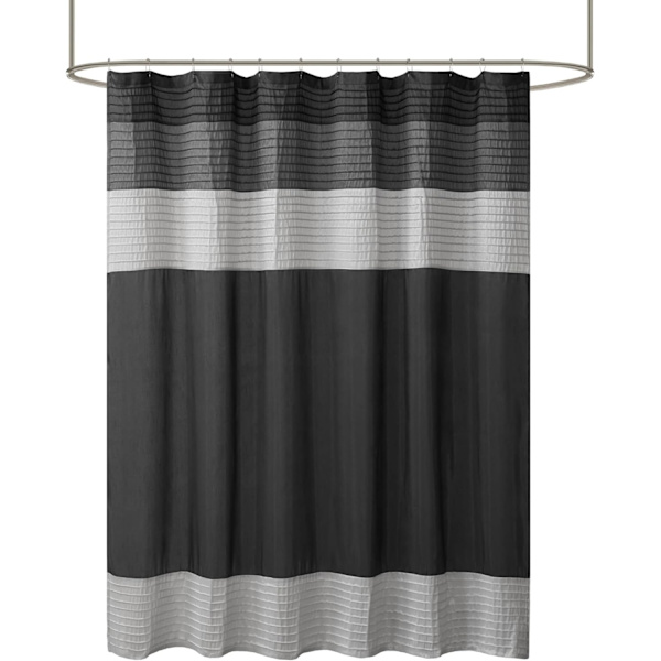 Bruseforhæng i kunstig silke, stribet, moderne mikrofiber badeforhæng, 180CM*180CM style 3