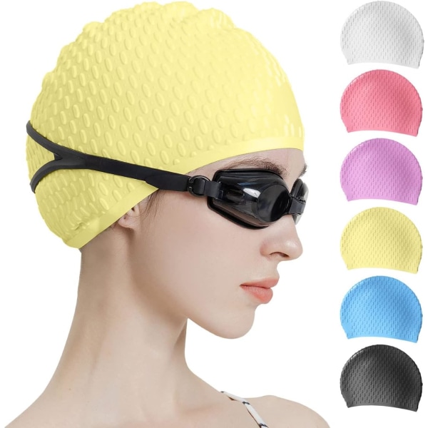 Silikon cap, bekväm cap idealisk för lockigt kort medellångt hår, cap för kvinnor och män, duschmössor Håll frisyren oförändrad