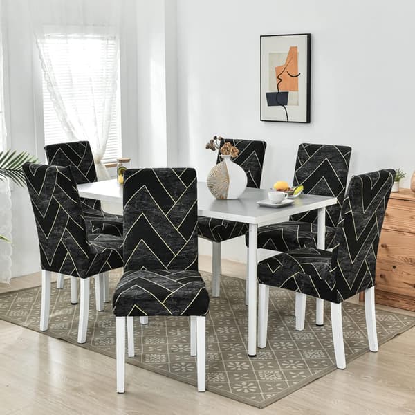 Stolsöverdrag Set om 4 Stretch Moderna Stolsöverdrag för Matrum Köks Bröllop Fest Tvättsbart Stolskydd