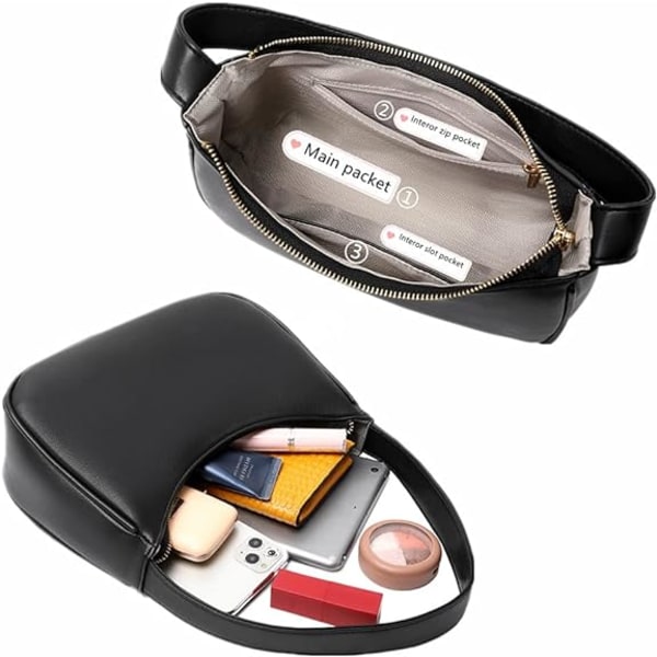 Axelväska för kvinnor, Tote Handväska Mini Clutch med blixtlås red