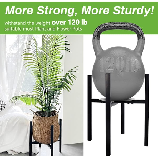 Justerbar Plante Stativ, Indendørs Blomster Stativ, Sort Plante Stativ, Indendørs Udendørs Plante Stativ (Justerbar Bredde 22-30cm)
