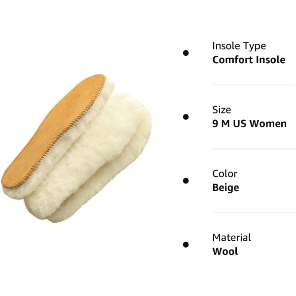 Fleece-innersula, tjock och varm ull-innersula, ersättningssula för kvinnor för män (9 M amerikanska kvinnor)