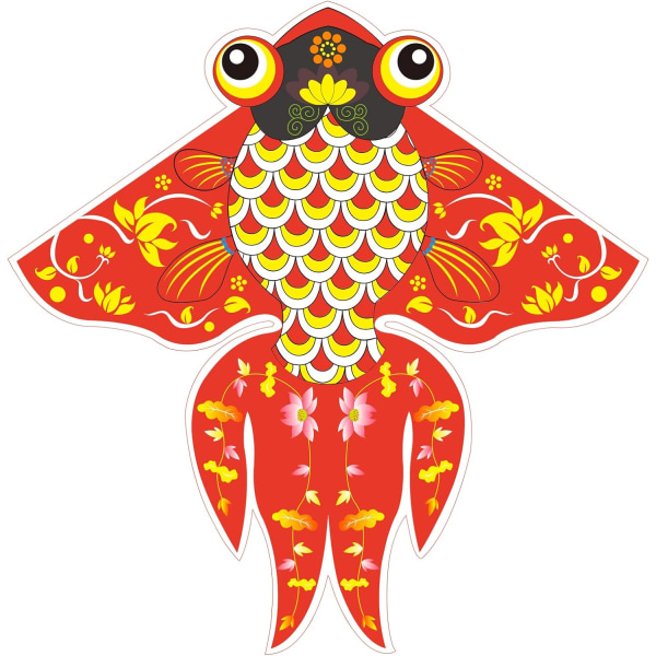 Värikäs Life Kite lapsille ja aikuisille, Goldfish Kite helppo lennättää Red