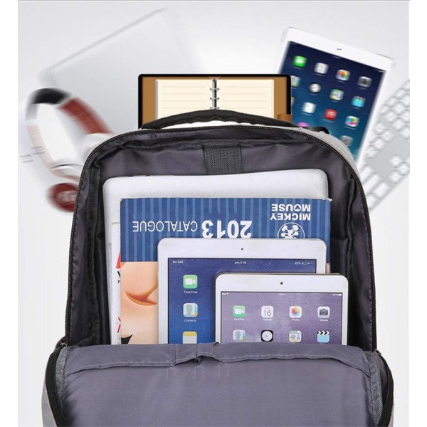 Vandtæt tyverisikringsrygsæk, multifunktionelle forretningsrejser, rygsæk til bærbar computer, med USB-opladningsport