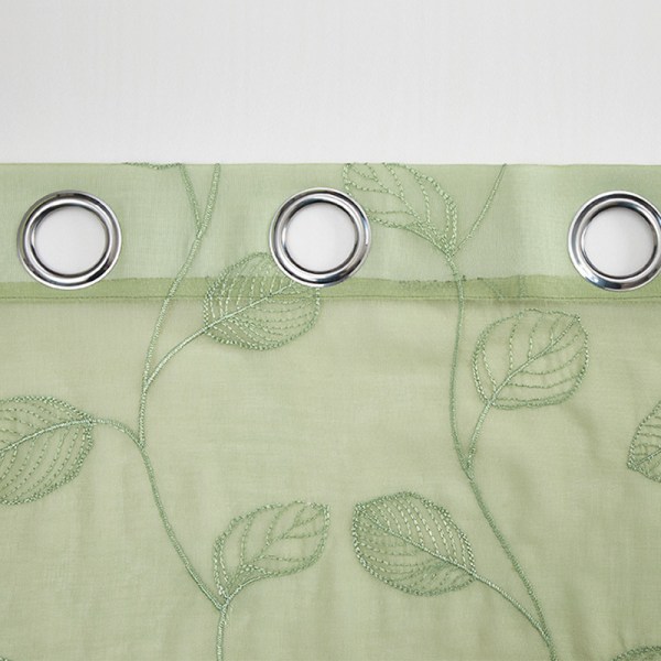 Gardiner semi-blackout perforerte vertikale persienner, enkle broderte gardiner green 132*183cm