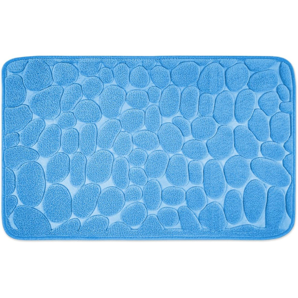 Skridsikker bademåtte i memory-skum - Bademåtte 50 x 80 cm - Blå