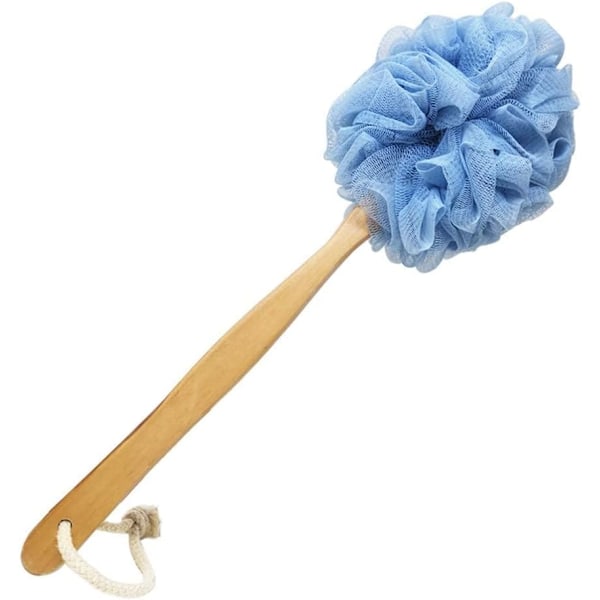 Langt Håndtak Tre Badebørste, Dusj Kroppsbørste med Loofah Nett for Hudeksfoliering, Ryggsvamp Skrubber for Menn og Kvinner