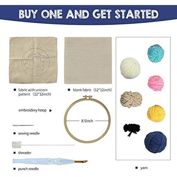 Serie af Scenery Punch Needle Broderi Starter Kits Punch Needle Værktøj Tråder Stof Broderi Hoop Garn Tæppe Punch Needle Lighthouse 9.45 x 8.94 x 0.39