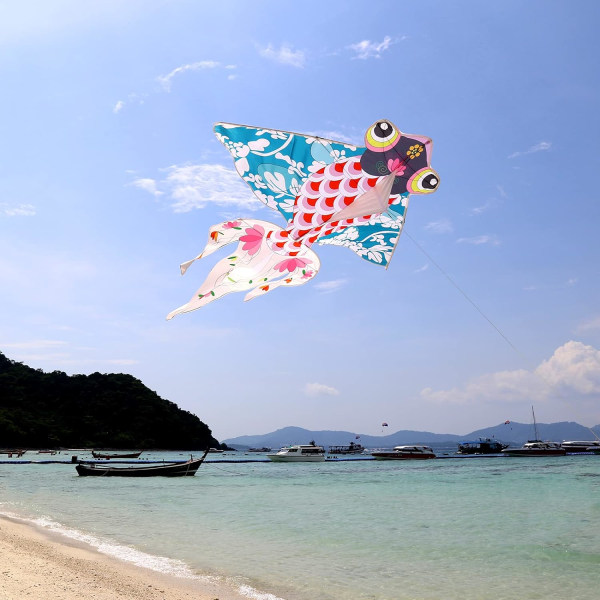 Värikäs Life Kite lapsille ja aikuisille, Goldfish Kite helppo lennättää Green
